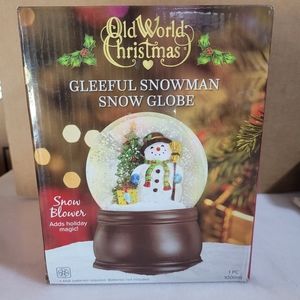 Old World Christmas Gleeful Snowman Snow Globe Blower  Christmas